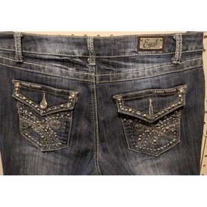 Earl Jeans Capri 6 Petite Studded Embroidered